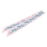 エルメス ツイリー CHEVAUX EN LIBERTE 自由の馬 スカーフ ピンク ブルー シルク レディース HERMES 【中古】